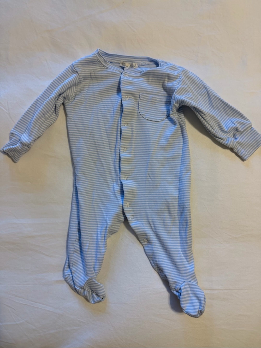 Kissy Kissy Pima Cotton Blue Stripe Onesie, 6-9 month